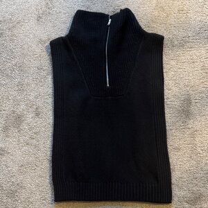 H&M Womem Black Zip-Up Open Pullover Sweater Vest